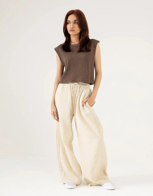 TEXTURED KNIT CROPPED TOP